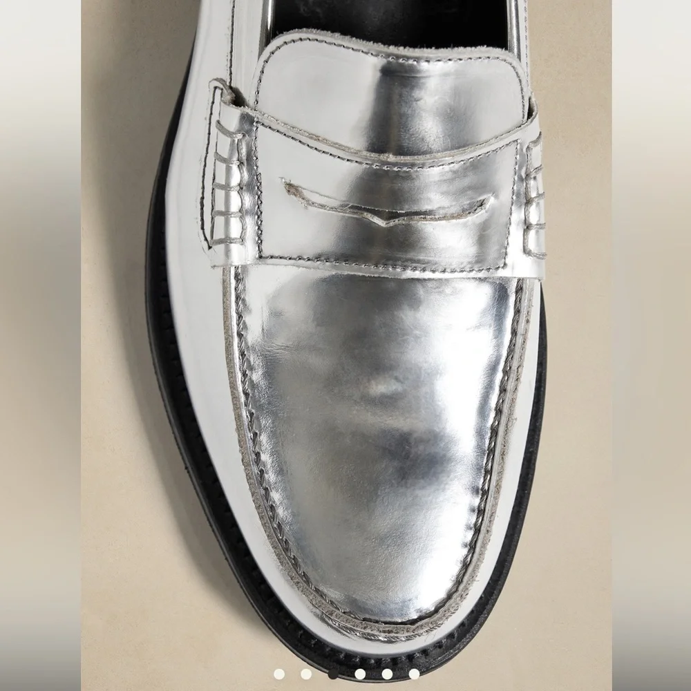 Banana Republic Navarre Metallic Leather Penny Loafer - Picture 3 of 10